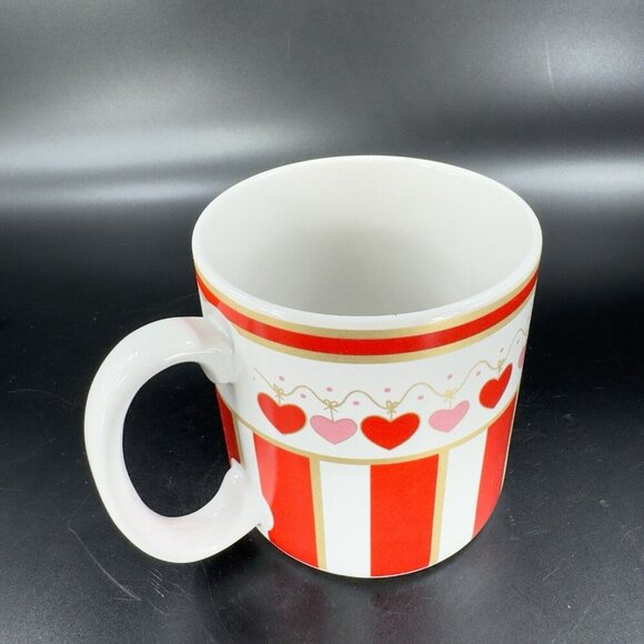 Flowers Inc Balloons Ceramic Coffee Mug Cup Red Pink Hearts Made Korea Vintage - Picture 9 of 12